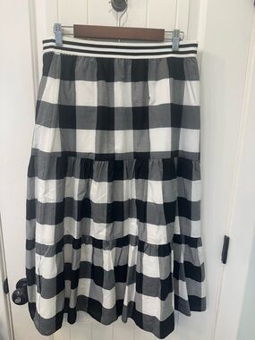 Talbots NWT Buffalo Plaid Gingham Tiered Maxi Skirt Large Preppy Chic